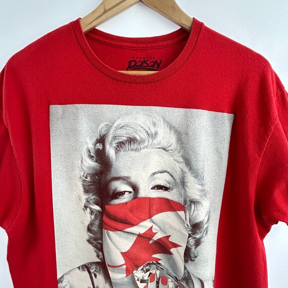 Popular Poison Marilyn Monroe Canada Flag Graphic Tee Red Men’s Large - Picture 1 of 7